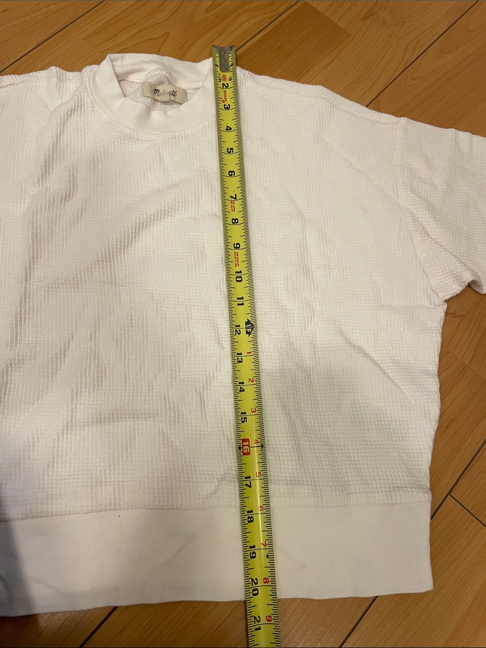Madewell White Waffle-Knit Crew Tee - Picture 4 of 5